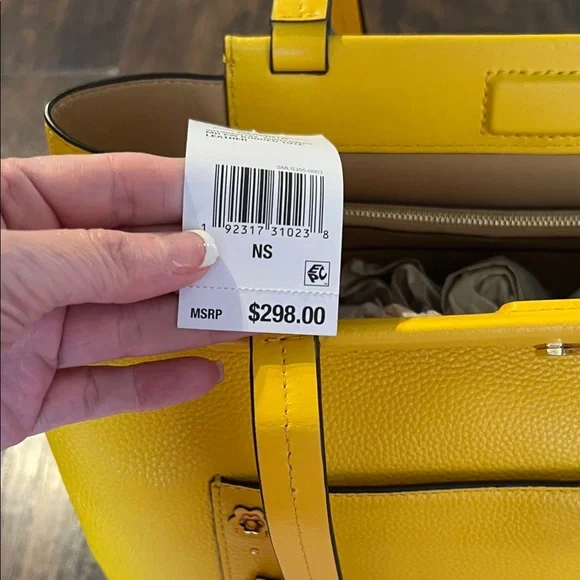Michael Kors Yellow Tote with Floral Details - Picture 3 of 4